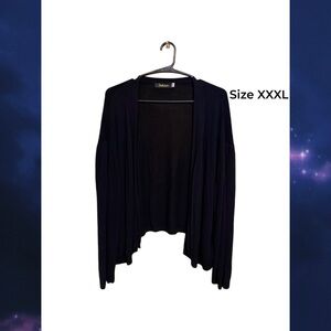 🖤 Saturn Black Waterfall Cropped Cardigan | Size XXXL